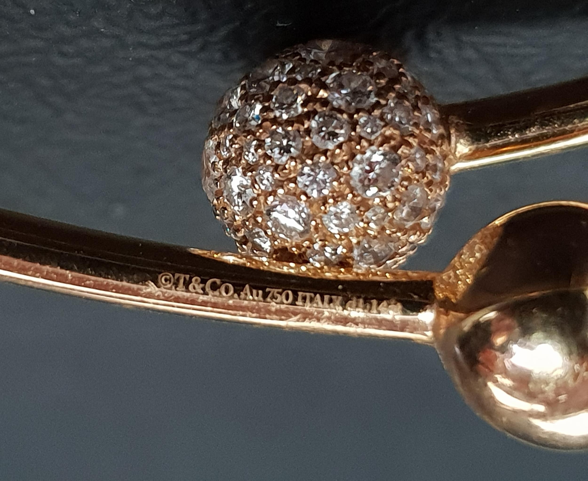 TIFFANY & CO DIAMOND BALL BYPASS BRACELET in eighteen carat rose gold, the diamonds totalling 1. - Image 2 of 2