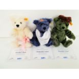 THREE STEIFF BEARS OF THE WEEK TEDDY BEARS all made exclusively for Danbury Mint and with