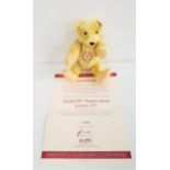 LIMITED EDITION STEIFF 1948 REPLICA FROM 1997 BLOND 25 TEDDY BEAR in artificial silk plush, number