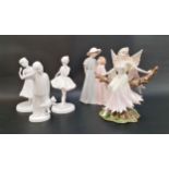 FIVE COALPORT FIGURINES comprising Shakespearian Classical Heroines Titania modelled by Jack