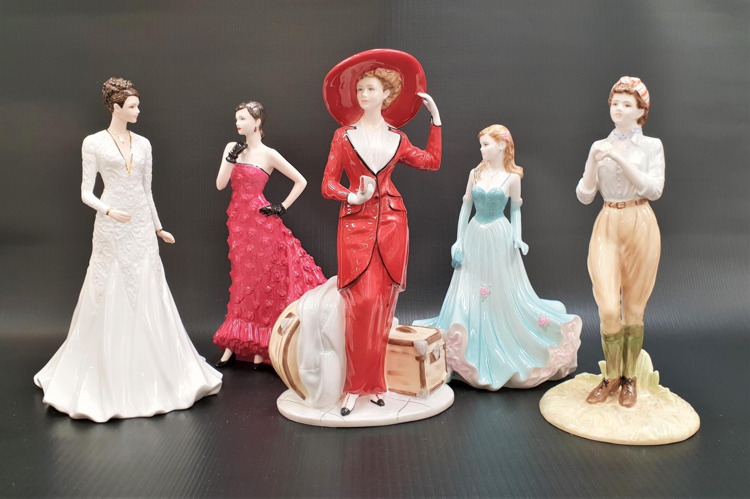 FIVE COALPORT FIGURINES comprising Atlantic Crossing sculpted by Peter Holland, limited edition