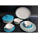 MIDWINTER BERKELEY PATTERN PART DINNER SERVICE comprising four soup bowls, ten various plates, sauce