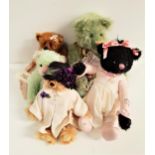 FIVE ORIGINAL ARTIST BEARS comprising two Strawbearies Kathy Harry Bears - Joanna, limited edition