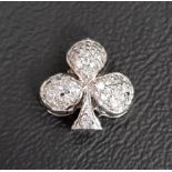 PAVE SET DIAMOND PENDANT in the form of a three leaf clover, the diamonds totalling approximately