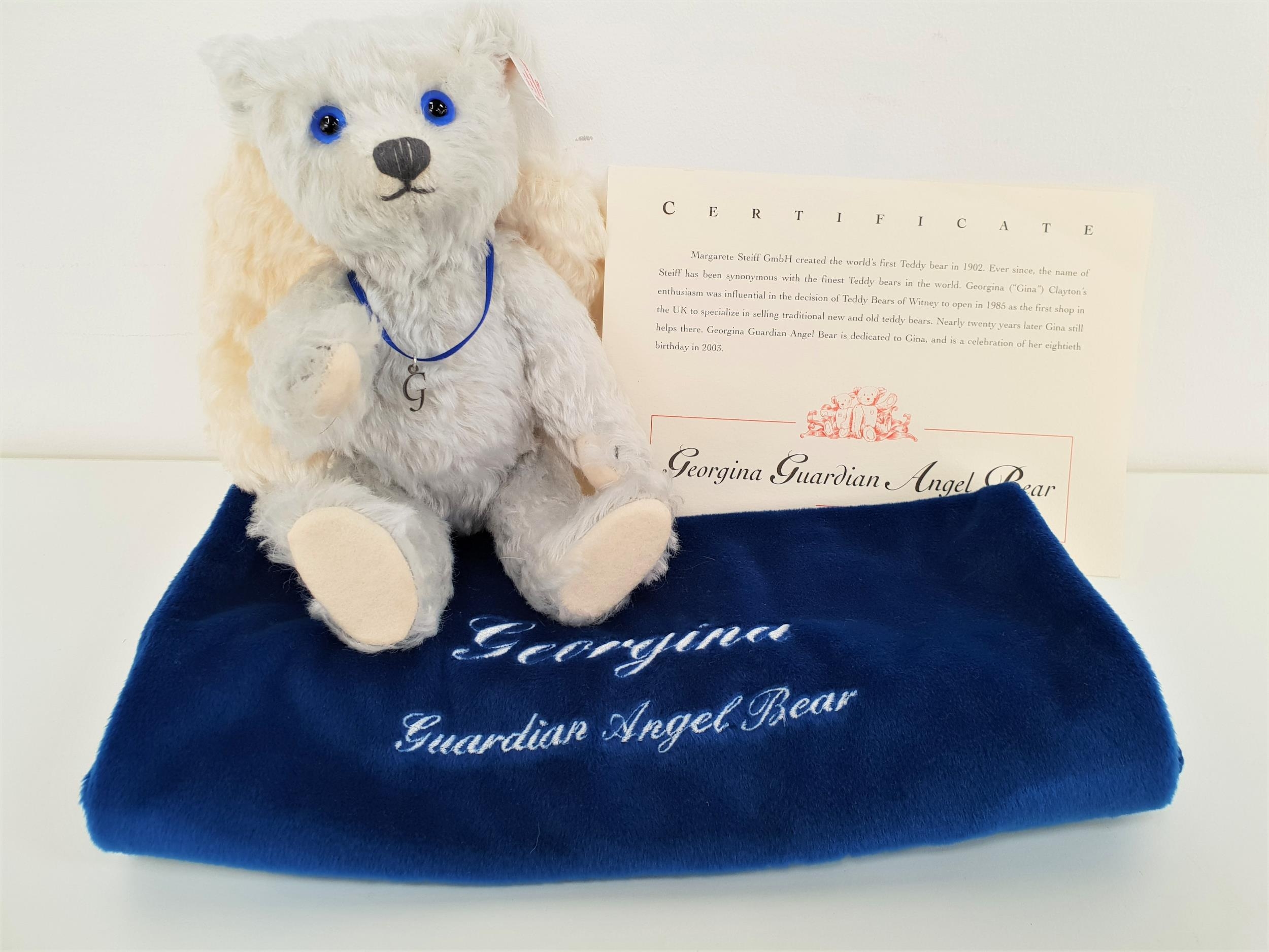 LIMITED EDITION STEIFF GEORGINA GUARDIAN ANGEL BEAR number 1232 of 1500 made exclusively for Teddy