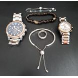 SELECTION OF FASHION JEWELLERY AND WATCHES comprising a Links of London silver bracelet and ring;
