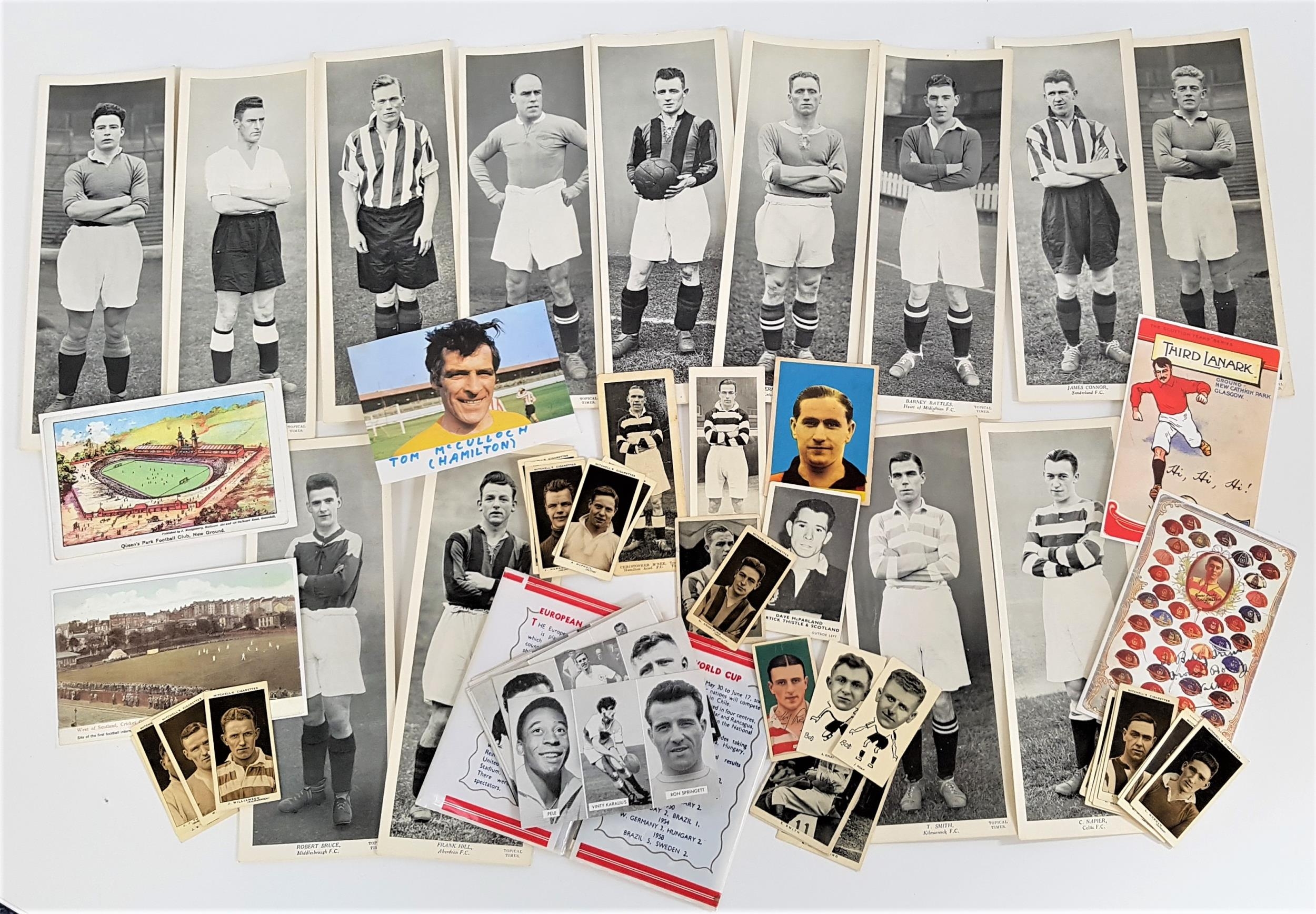 SELECTION OF VINTAGE FOOTBALL CIGARETTE CARDS and collectors cards including James Dunne of