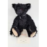 LIMITED EDITION STEIFF TEDDY BEAR 1912 REPLICA in fine black mohair with hand embroidered mouth