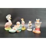 SELECTION OF FOUR BEATRIX POTTER FIGURES comprising a Royal Albert Foxy Whiskered Gentleman; a