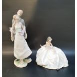TWO LLADRO FIGURINES comprising Perfect Match - number 8251, 31.3cm high; and At the Ball - number