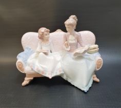 LLADRO AN EMBROIDERY LESSON FIGURE GROUP number 6713, depicting a mother teaching her daughter the