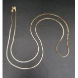 LONG FOURTEEN CARAT GOLD SNAKE LINK NECK CHAIN 71cm long and approximately 4.8 grams