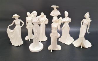 EIGHT COALPORT FIGURINES including six from the In Vogue Collection - Barbara, Lauren, Olivia, Grace