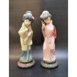 TWO LLADRO GEISHA FIGURINES comprising Oriental Spring - number 4988 (lacking parasol); and a geisha