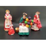 FOUR ROYAL DOULTON FIGURINES comprising three larger size - The Old Balloon Seller, HN1315; Top O'
