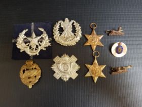SELECTION OF MILITARY BADGES including The Cameronians Scottish Rifles, Queens Own Cameron