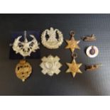 SELECTION OF MILITARY BADGES including The Cameronians Scottish Rifles, Queens Own Cameron