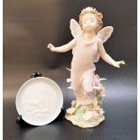 LLADRO BUTTERFLY WINGS FIGURINE number 6875, 23.5cm high; together a Lladro Privilege miniature