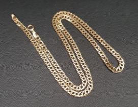 NINE CARAT GOLD DOUBLE CURB LINK NECK CHAIN 46cm long and approximately 7.6 grams