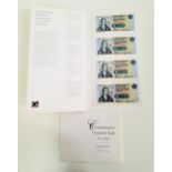 COMMEMORATIVE CLYDESDALE BANK ROBERT BURNS £5 NOTES comprising four notes 0999540, 1999540,