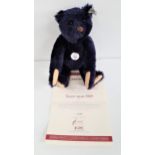 LIMITED EDITION STEIFF TEDDY BEAR 1909 REPLICA in dark blue mohair with growler, number 3364 of
