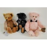 THREE ROBIN RIVE LIMITED EDITION TEDDY BEARS all in natural mohair with jointed limbs and tags,