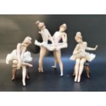 THREE LLADRO BALLERINA FIGURINES comprising Dress Rehearsal - number 5497; Recital - number 5496;