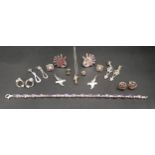 GOOD SELECTION OF SILVER JEWELLERY comprising an amethyst set line bracelet; a CZ set pendant and