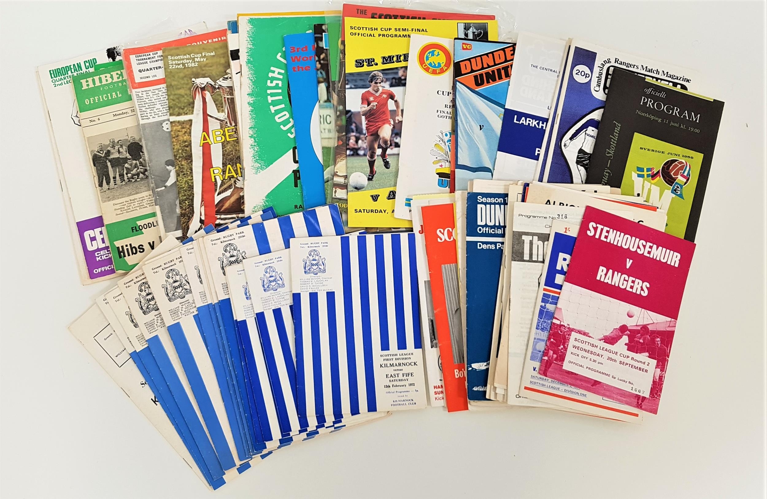 SCOTTISH FOOTBALL CLUB PROGRAMMES including Junior Cup Finals from the 1950s, 1960s, 1970s and