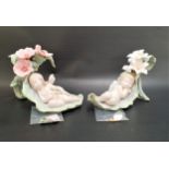 TWO LLADRO FIGURINES comprising Dreaming on Dewdrops - number 6787; and a Visit to Dreamland -