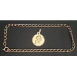NINE CARAT GOLD BRACELET approximately 3.2 grams; together with an eighteen carat gold pendant