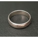 PLATINUM WEDDING BAND size O-P and approximately 5.1 grams