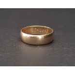 FOURTEEN CARAT GOLD PLAIN WEDDING BAND ring size R and approximately 4.5 grams