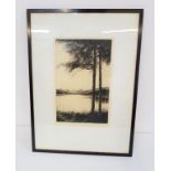 JOHNSTONE BAIRD Loch Katrine, engraving, signed to mount and label to verso, 33cm x 21.5cm
