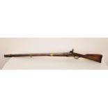 19th CENTURY SWEDISH PERCUSSION MUSKET model 1815/45 with a 105cm long barrel retained by three