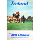 1960s Irish International Airlines - Aer Lingus, Dublin Horse Show poster. Irish travel poster