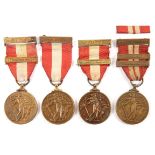 1939-46 Emergency Service Medal, a collection of four issues. Na Forsaí Cosanta, with two bars; An