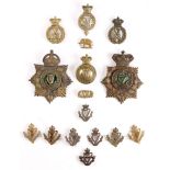 Connaught Rangers, Victorian and Edwardian other Rank's helmet plates, two 88th Regiment badges,