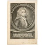 Portrait engraving of Dr. Winstanley, verse writer, by John Brooks, approx. 7¼" x 4¾" (18 x 12cm)