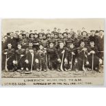 Postcards. 1910 Limerick Hurling Team, runners up in the All-Ireland Final; together with six