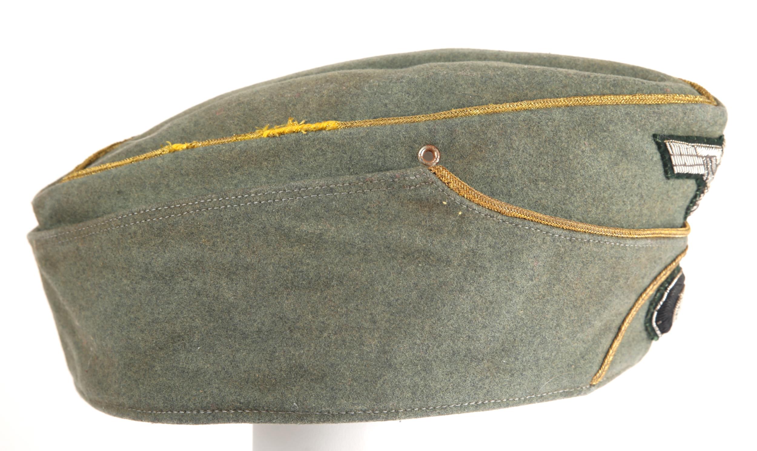 1933-42 German General's side cap. A privately purchased M38 field cap, piped in gilt bullion. - Image 4 of 4
