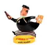 Beswick Double Diamond advertising water jug, modelled as a jolly, well-dressed gentleman running