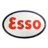 Motoring. Enamelled metal, oval, two-sided advertising sign for ESSO, 39" x 29" (99 x 74cm), Chips