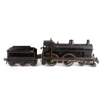 Bing Gauge 1 live steam locomotive, freelance, 4-4-0 LNWR livery, c. 1920 with tender, reverse