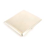 A silver rectangular cigarette case by Asprey, the exterior engine turned, the interior gilt, with