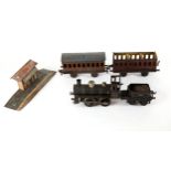 Bing Gauge 1 electric, 0-4-0/tender, outside cylindered locomotive, 1898-99; together with two
