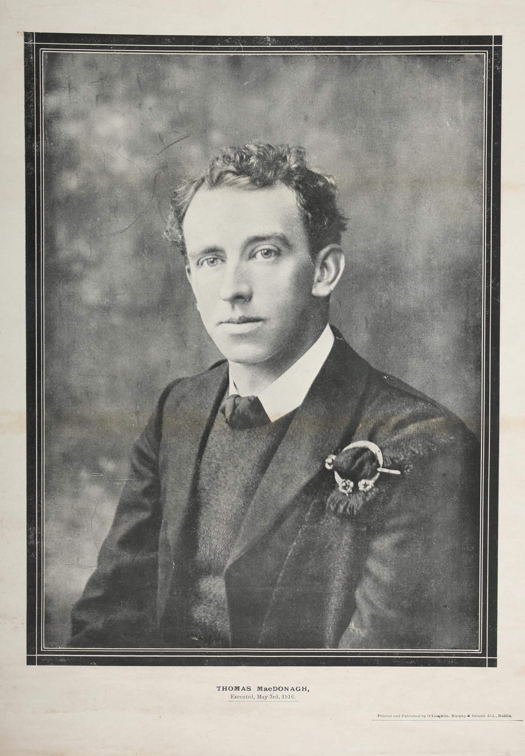1916 Rising, portraits of executed leaders. Half-length photographs of Thomas MacDonagh and Major