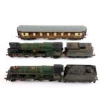 Hornby Dublo two-rail, 4-6-2/tender BR Dorchester, fair-good; 4-6-0/tender BR Bristol Castle,