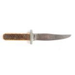 A 19th century William Rodgers bowie knife, the 5½" (14cm) clip point blade etched "I Cut My Way -
