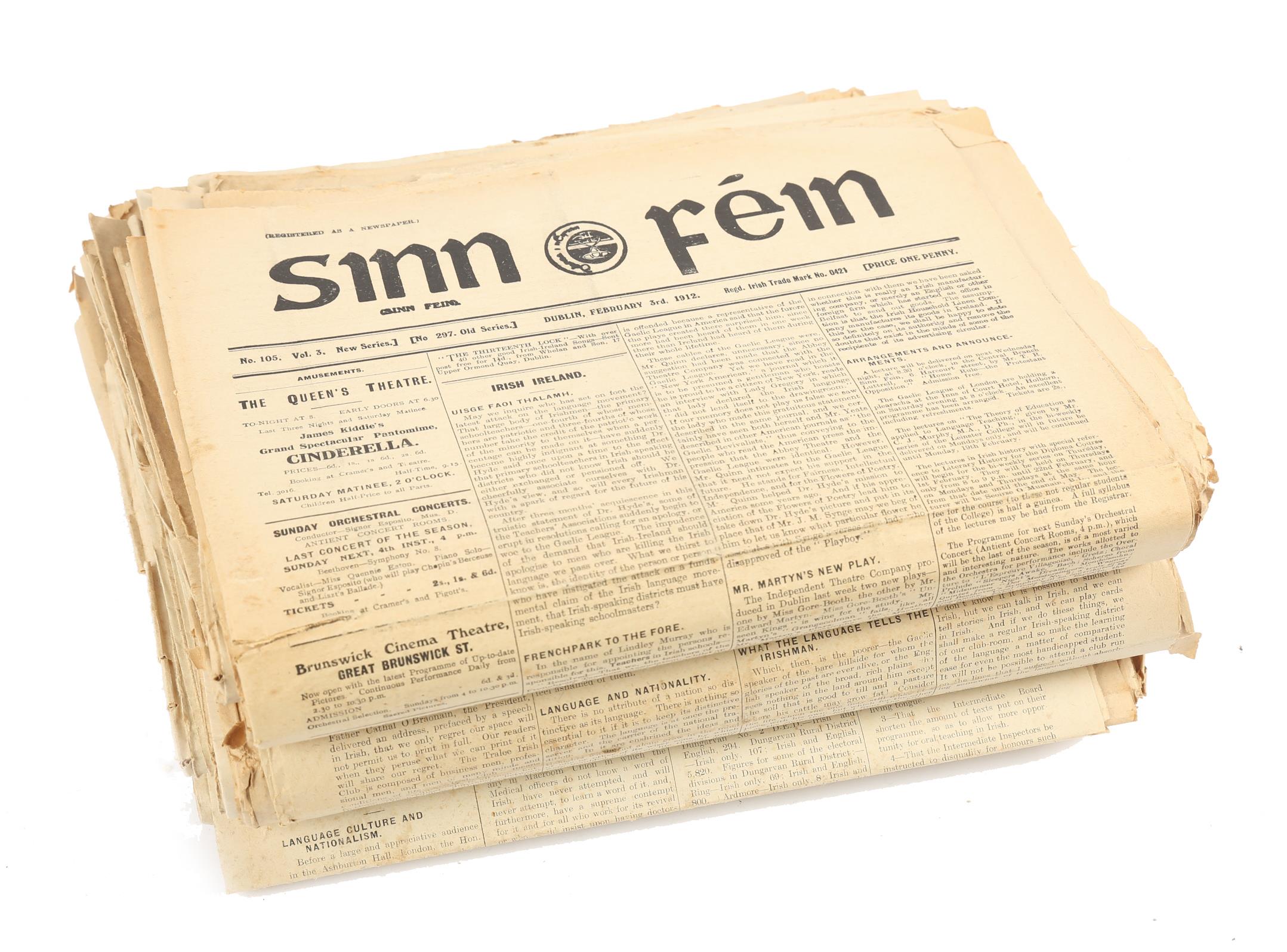 Sinn Fein Newspaper, November 28, 1914 to February 3, 1912, Vol's. 3, 4 and 5, an extensive